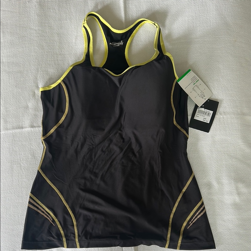 Black and Yellow Women's Racerback Cycling Tank